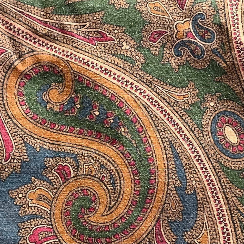 Ralph Lauren Multicolor Paisley Silk Scarf with Blue Label